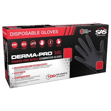 Sas Safety DERMA-PRO BLACK NITRIL - M, 66542 66542